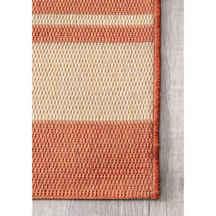 Outdoor Rugs-Kirklands Home Robin Stripe Outdoor Rug, 5x8 Orange