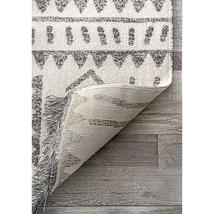 Outdoor Rugs-Kirklands Home Gretchen Tribal Outdoor Area Rug, 5x8 Gray