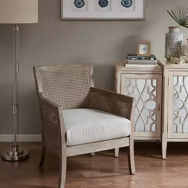 Accent Chairs-Kirklands Home Blake Cane Back Accent Chair Tan