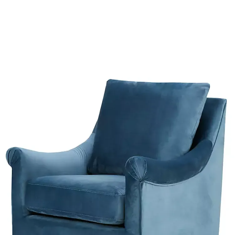 Accent Chairs-Kirklands Home Mora Swivel Accent Chair Blue