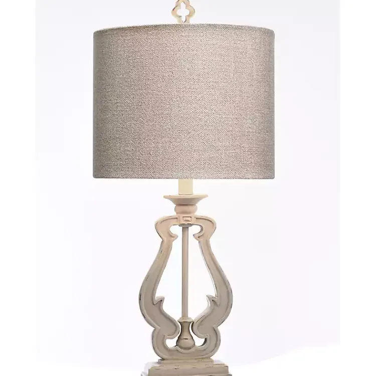 Table Lamps-Kirklands Home Distressed French Farmhouse Table Lamp White