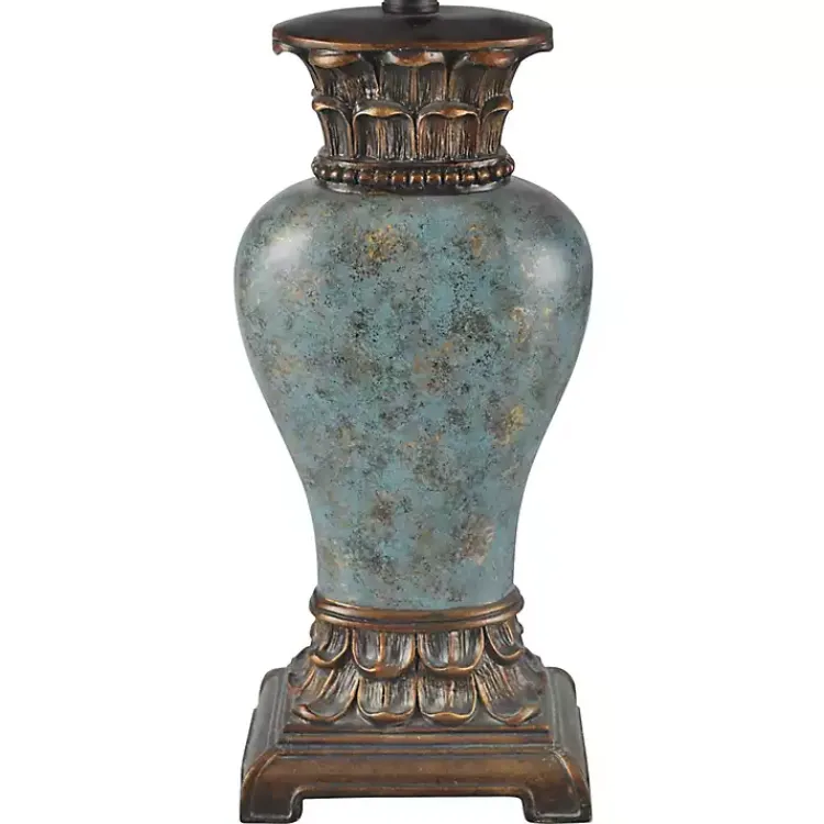 Table Lamps-Kirklands Home Barbados Blue Traditional Table Lamp Tan