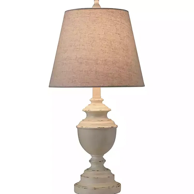 Table Lamps-Kirklands Home White Farmhouse Accent Table Lamp Tan