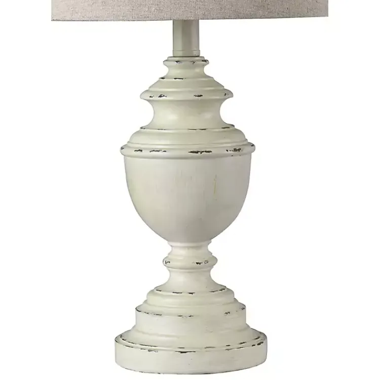 Table Lamps-Kirklands Home White Farmhouse Accent Table Lamp Tan
