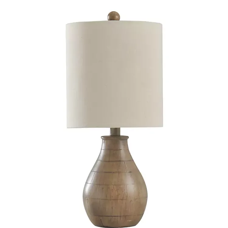 Table Lamps-Kirklands Home Faux Wood Accent Table Lamp White