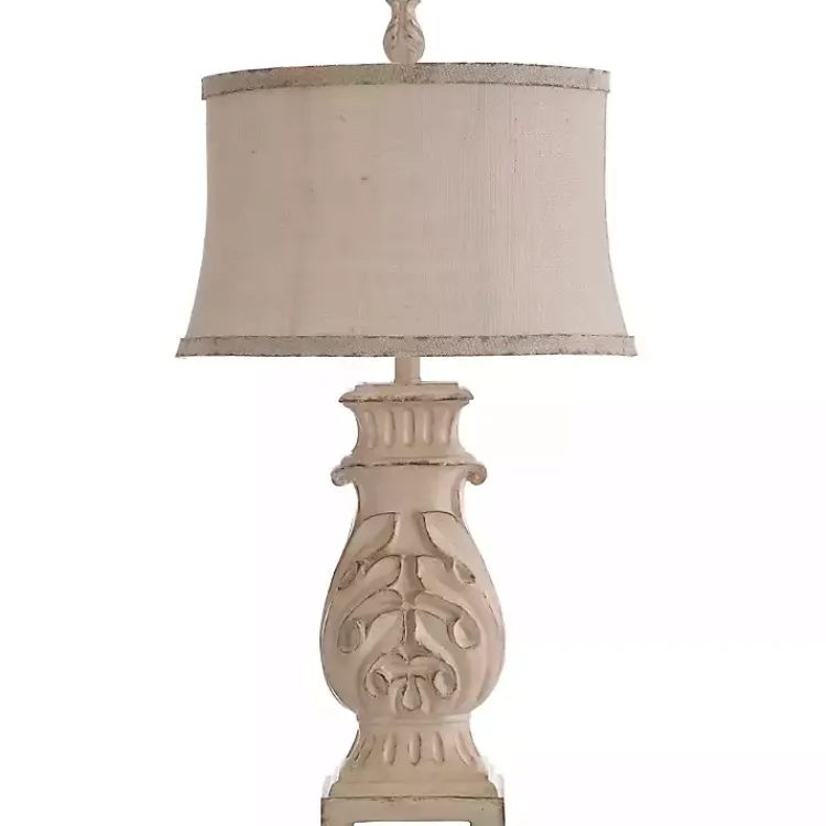 Table Lamps-Kirklands Home Natural French Country Table Lamp White