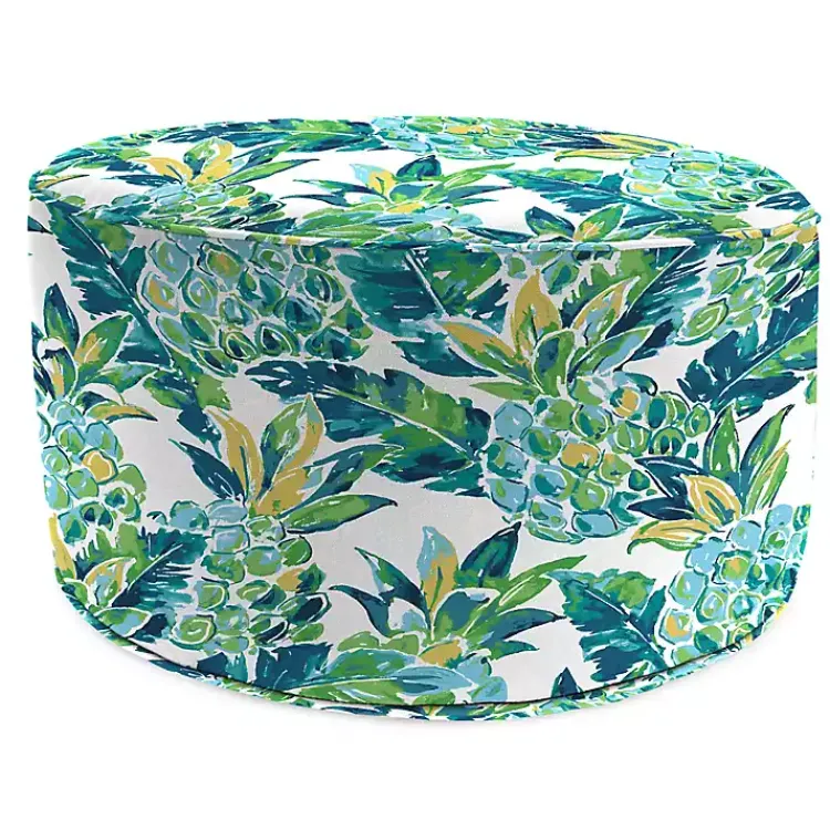 Outdoor Cushions & Pillows-Kirklands Home Opal Vida Round Outdoor Pouf