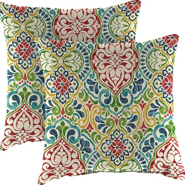 Outdoor Cushions & Pillows-Kirklands Home Multi Fiorella Outdoor Pillows, Set of 2