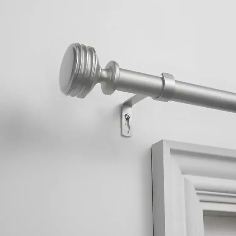 Curtain Rods & Hardware-Kirklands Home Matte Duke Curtain Rod, 120 in. Silver