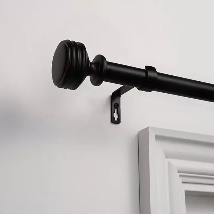 Curtain Rods & Hardware-Kirklands Home Matte Duke Curtain Rod, 72 in. Black