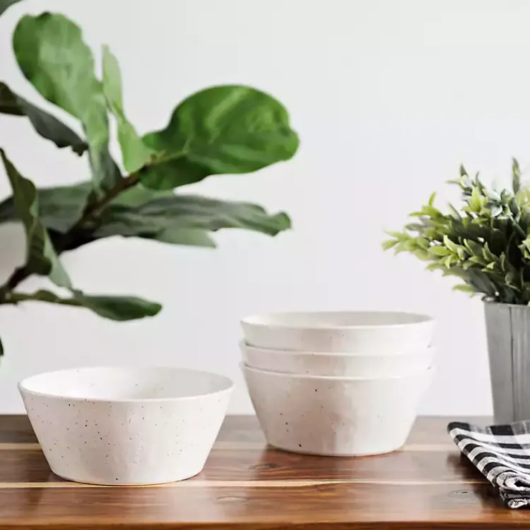 Dinnerware-Kirklands Home Cream Simple Things Bowls, Set of 4 Ivory