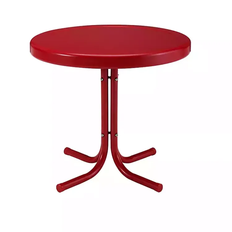 Outdoor Tables-Kirklands Home Coral Metal Outdoor Side Table Red