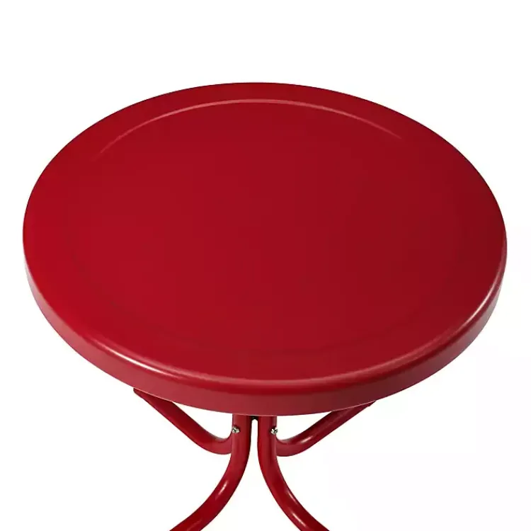 Outdoor Tables-Kirklands Home Coral Metal Outdoor Side Table Red