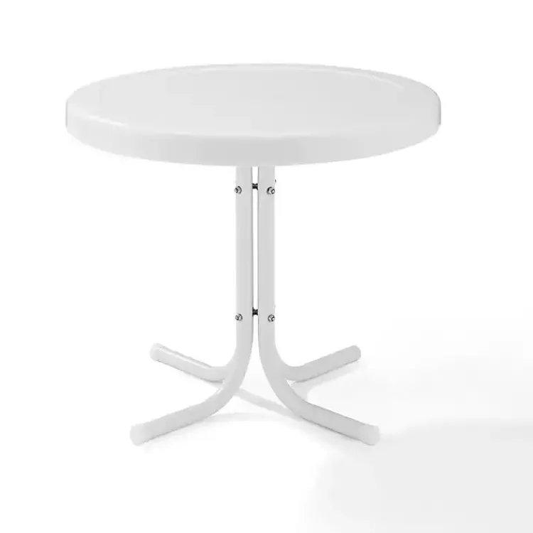Outdoor Tables-Kirklands Home Alabaster Metal Outdoor Side Table White