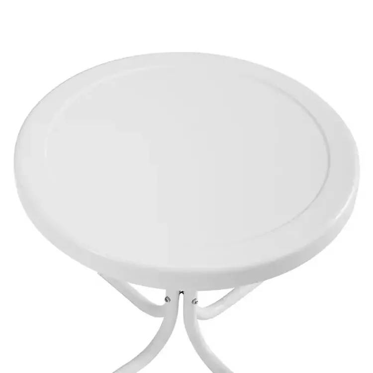 Outdoor Tables-Kirklands Home Alabaster Metal Outdoor Side Table White