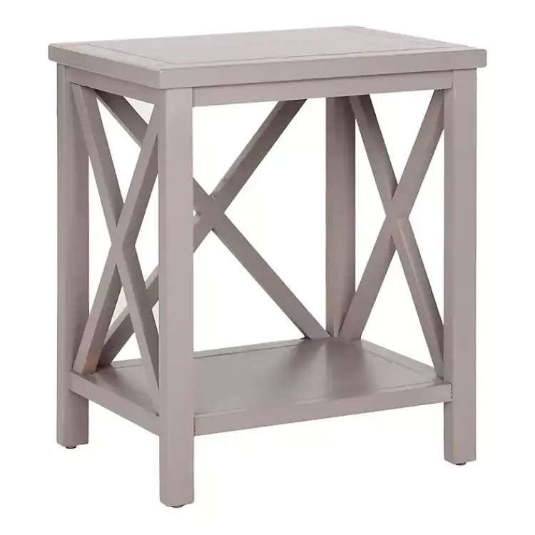 Accent & End Tables-Kirklands Home Candice Cross Back Accent Table Gray
