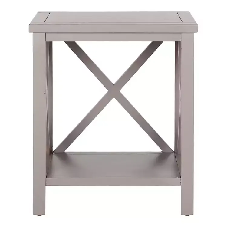 Accent & End Tables-Kirklands Home Candice Cross Back Accent Table Gray