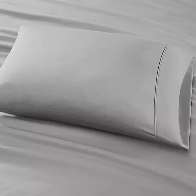 Bed Sheets-Kirklands Home Cotton Blend Sateen 6-pc. Queen Sheet Set Gray