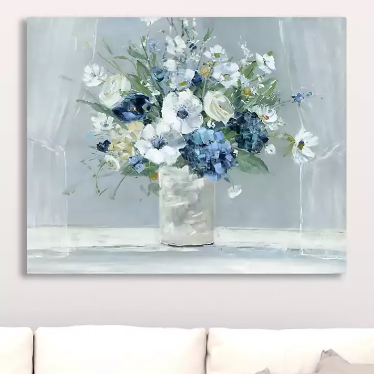 Canvas Art-Kirklands Home Blue Be Happy Giclee Canvas Art Print Multi