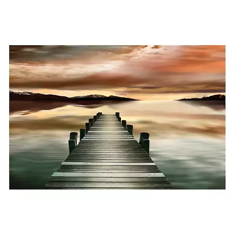Canvas Art-Kirklands Home Sunset Jetty Giclee Canvas Art Print Multi