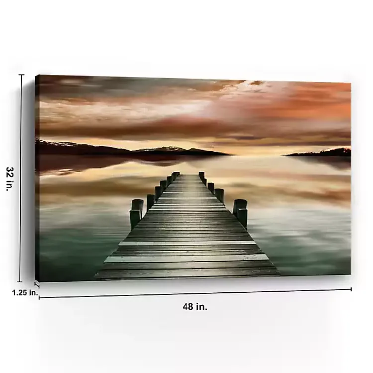 Canvas Art-Kirklands Home Sunset Jetty Giclee Canvas Art Print Multi