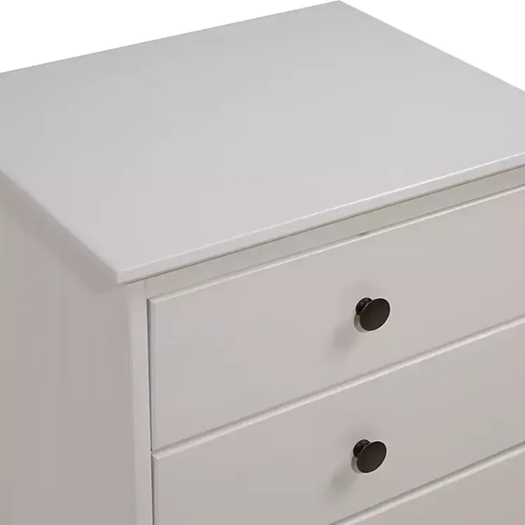 Nightstands-Kirklands Home 3-Drawer Wood Nightstand White
