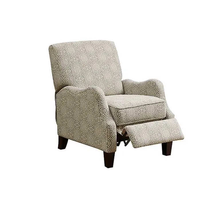 Accent Chairs-Kirklands Home Beige Pattern Liam Push-Back Recliner