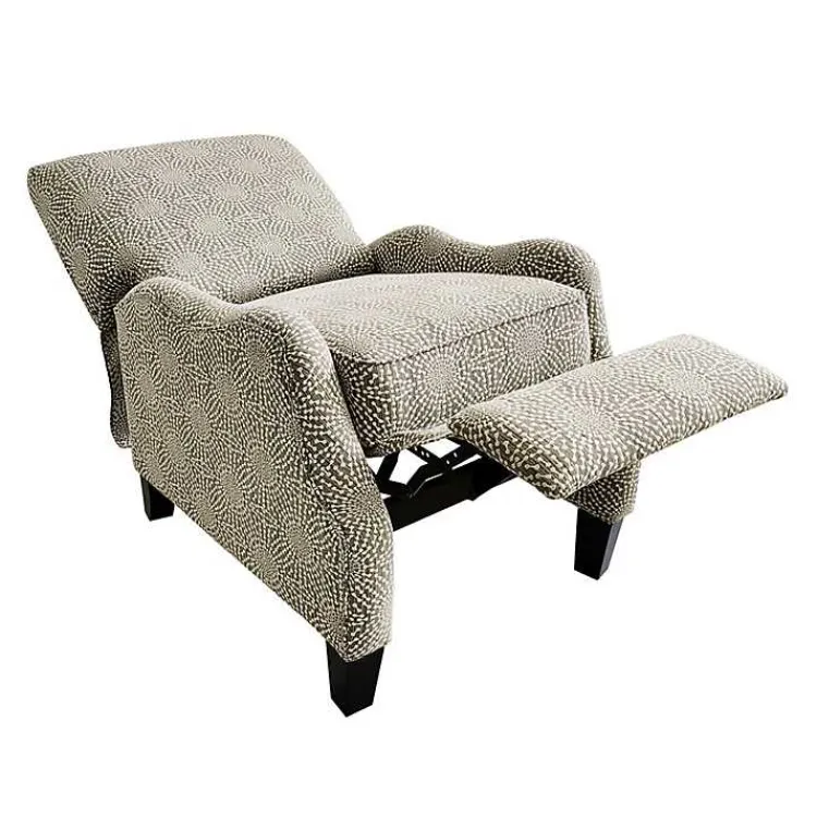 Accent Chairs-Kirklands Home Beige Pattern Liam Push-Back Recliner
