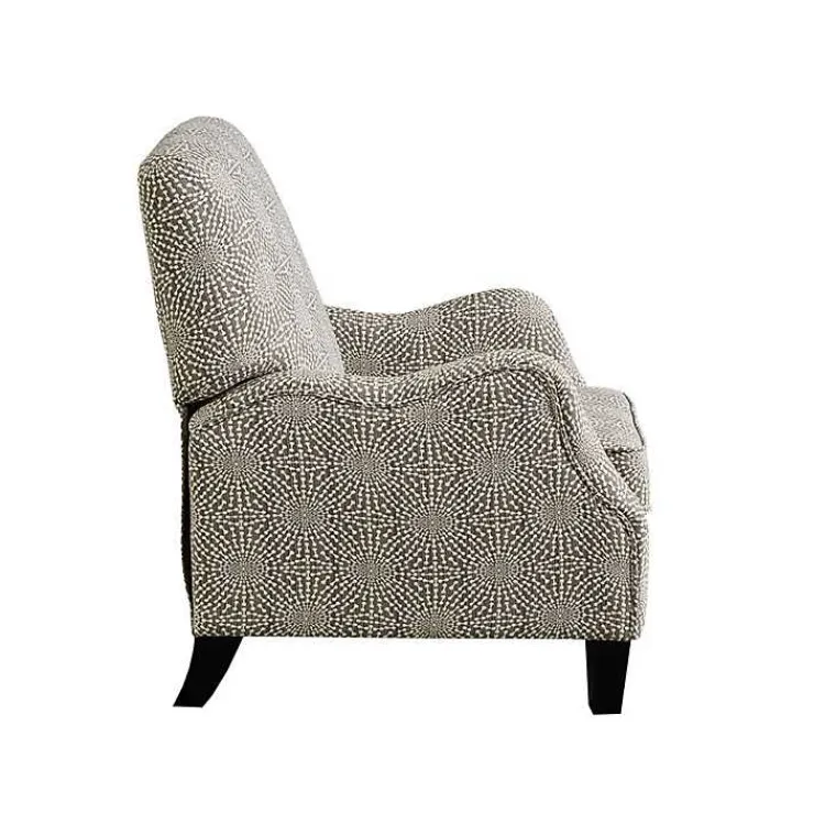 Accent Chairs-Kirklands Home Beige Pattern Liam Push-Back Recliner