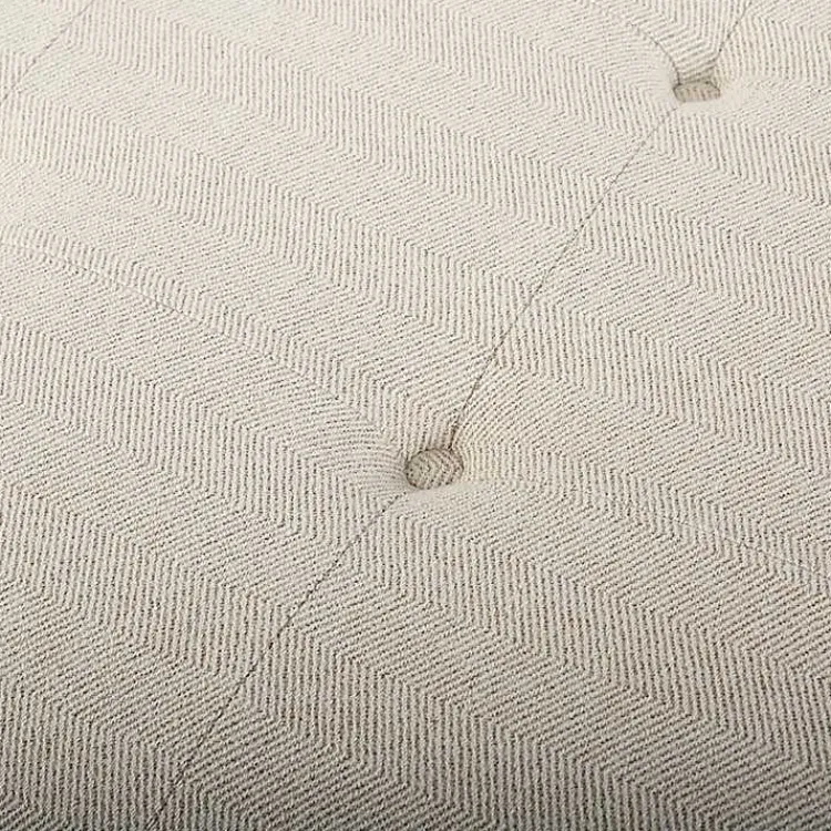 Benches & Ottomans-Kirklands Home Cream Button Tufted Storage Ottoman Ivory