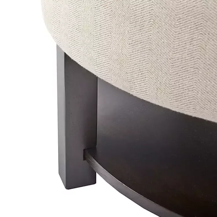 Benches & Ottomans-Kirklands Home Cream Button Tufted Storage Ottoman Ivory