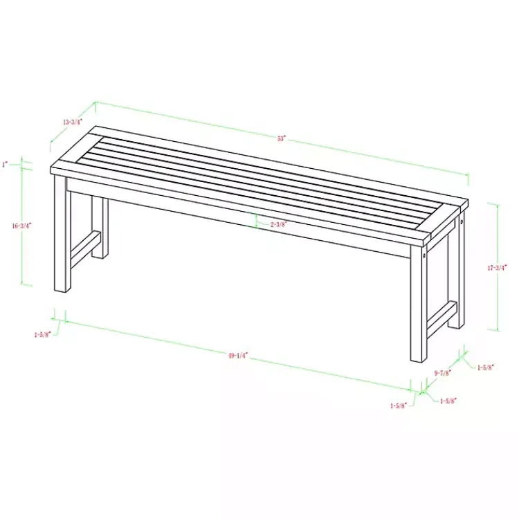 Outdoor Seating-Kirklands Home Acacia Wood Outdoor Bench Brown