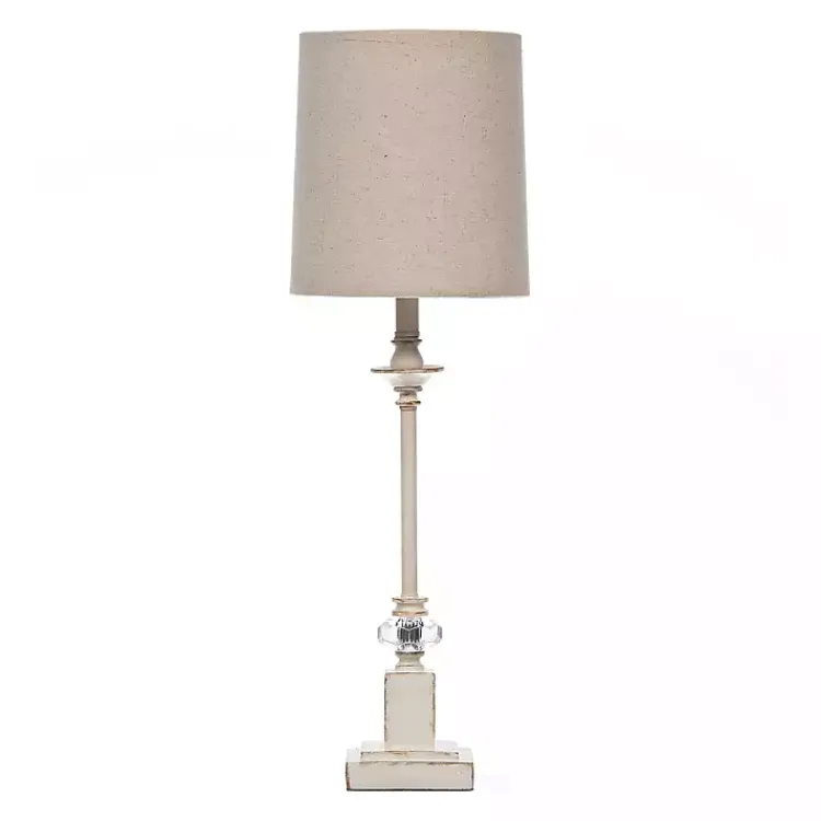 Buffet Lamps-Kirklands Home Mackinaw Cream Crystal Buffet Lamp Ivory