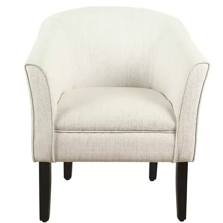 Accent Chairs-Kirklands Home Natural Textured Barrel Accent Chair Ivory