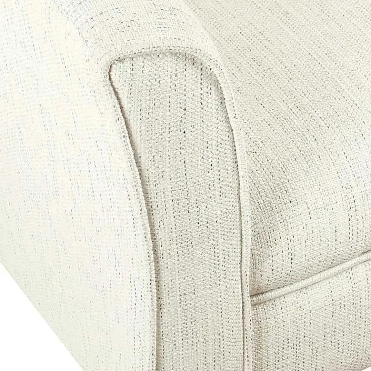 Accent Chairs-Kirklands Home Natural Textured Barrel Accent Chair Ivory