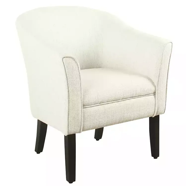 Accent Chairs-Kirklands Home Natural Textured Barrel Accent Chair Ivory