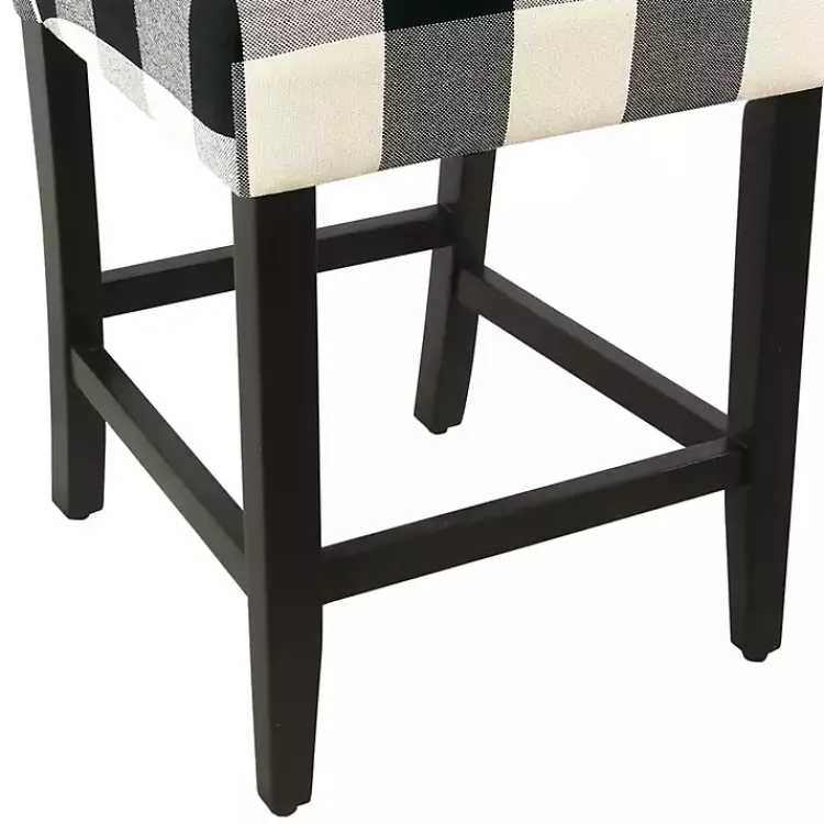 Bar Stools & Counter Height Stools-Kirklands Home Black and White Buffalo Check Counter Stool