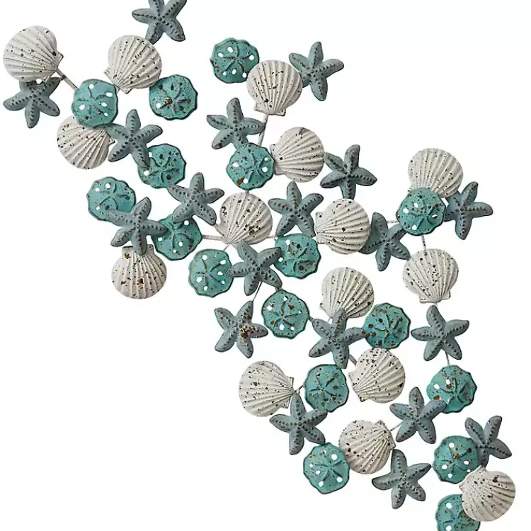 Wall Plaques-Kirklands Home Coastal Metal Wall Sculpture Blue