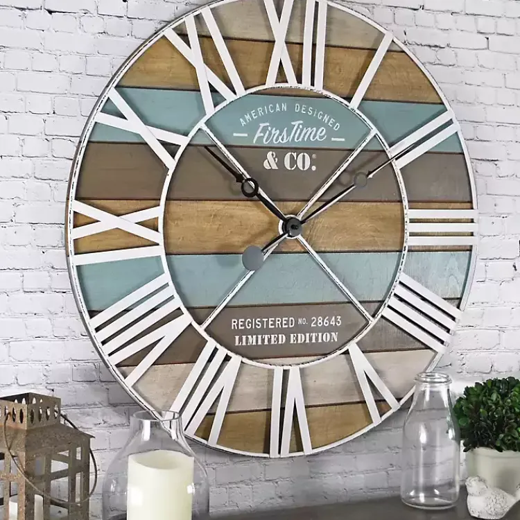 Clocks-Kirklands Home Maritime Planks Wall Clock