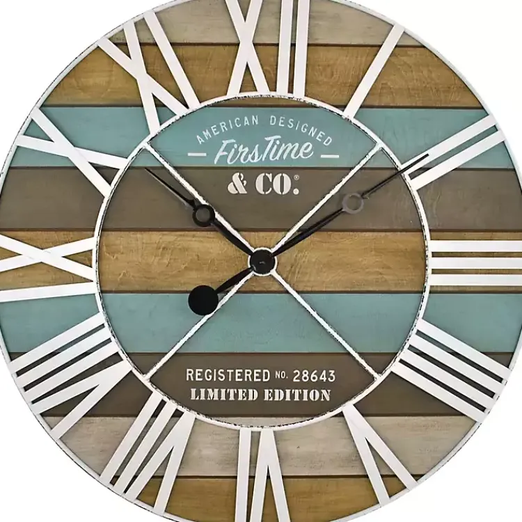 Clocks-Kirklands Home Maritime Planks Wall Clock