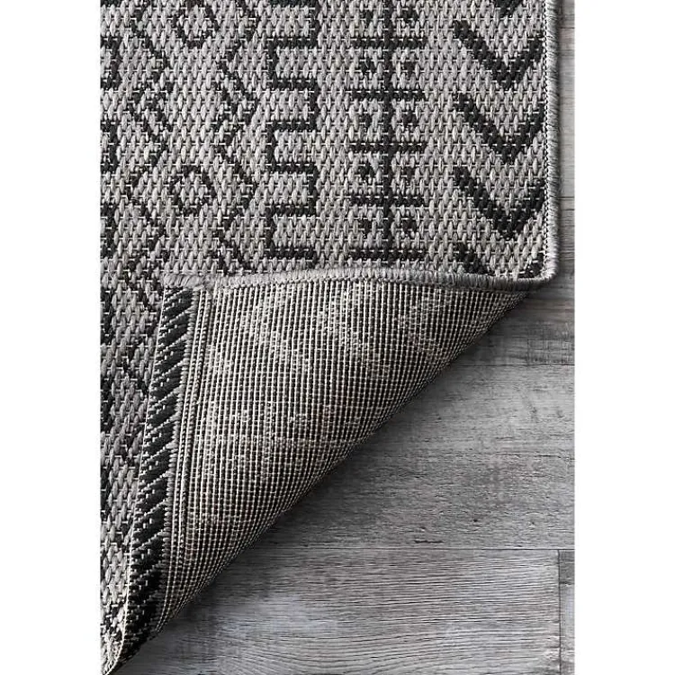 Outdoor Rugs-Kirklands Home Jamie Outdoor Area Rug, 6x9 Gray