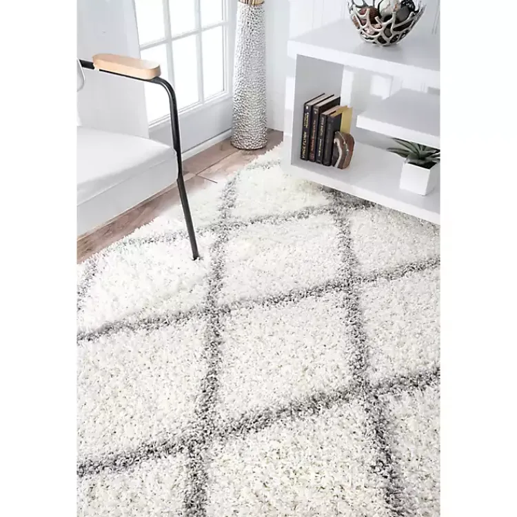 Area Rugs-Kirklands Home Shanna Diamond Area Rug, 8x10 White