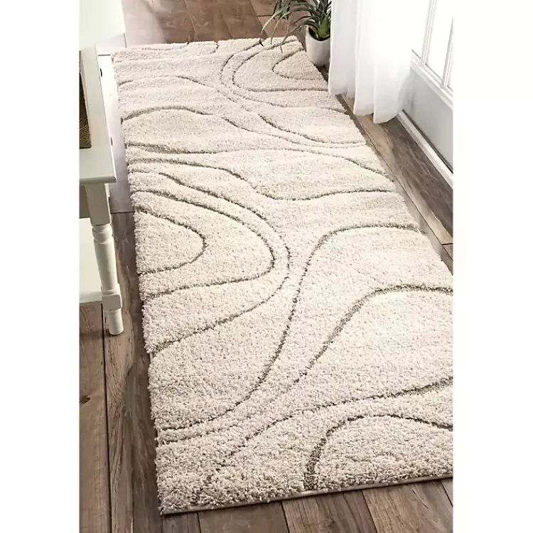 Area Rugs-Kirklands Home Swirl Carolyn Runner Ivory