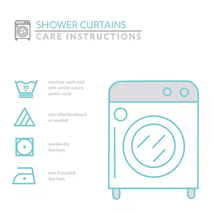 Shower Curtains-Kirklands Home Navy and White Button Accent Linen Shower Curtain Blue