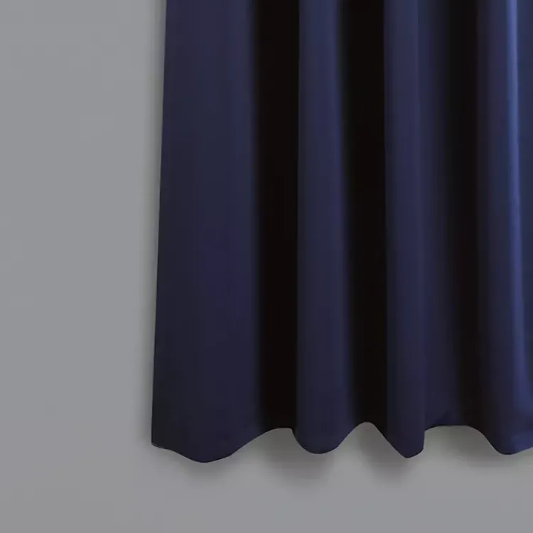 Curtains & Drapes-Kirklands Home Navy Back Tab Blackout Curtain Panel Set, 63 in. Blue