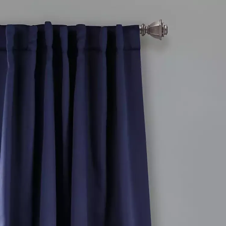 Curtains & Drapes-Kirklands Home Navy Back Tab Blackout Curtain Panel Set, 84 in. Blue