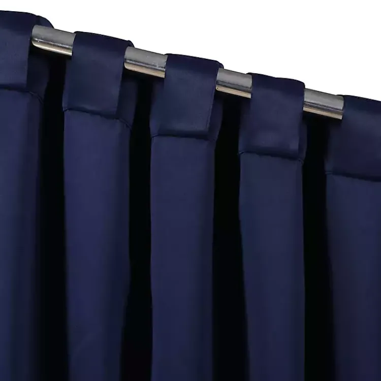 Curtains & Drapes-Kirklands Home Navy Back Tab Blackout Curtain Panel Set, 84 in. Blue