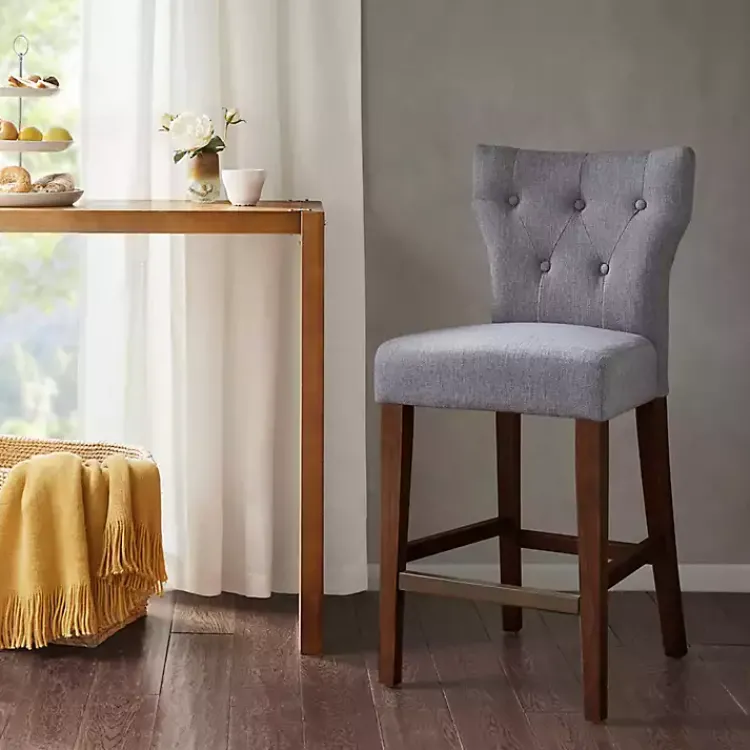 Bar Stools & Counter Height Stools-Kirklands Home Harrison Tufted Counter Stool Gray