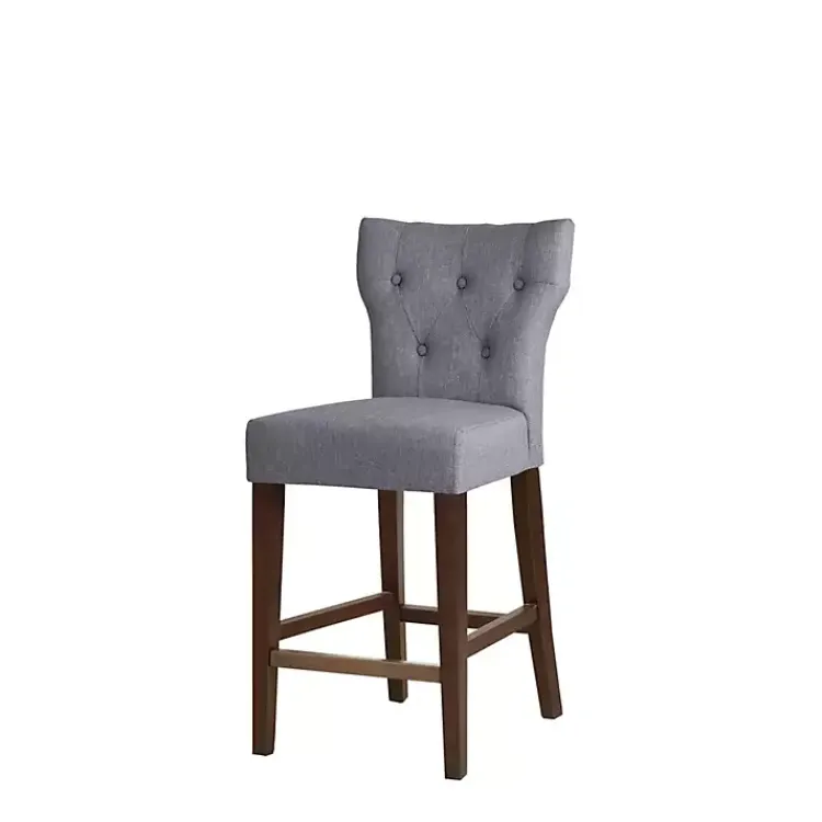 Bar Stools & Counter Height Stools-Kirklands Home Harrison Tufted Counter Stool Gray