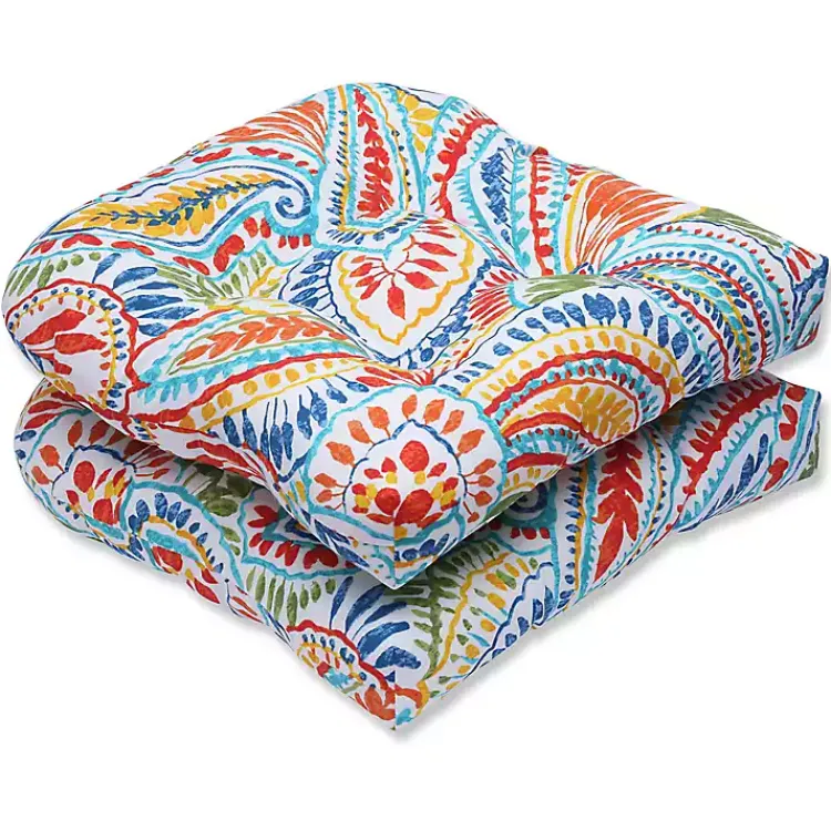 Outdoor Cushions & Pillows-Kirklands Home Multicolor Ummi Wicker Cushions, Set of 2